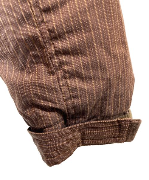 stussy（ステューシー）stussy (ステューシー) サーモライトストライプ中綿ジャケット ブラウン サイズ:Mの古着・服飾アイテム