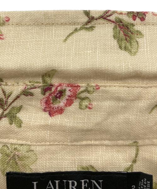 LAUREN RALPH LAUREN（ローレンラルフローレン）LAUREN RALPH LAUREN (ローレンラルフローレン) 総柄シャツワンピース ベージュ サイズ:2の古着・服飾アイテム