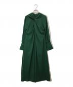 CLANEクラネ）の古着「CROSS OPEN DECORATE ONE PIECE/11112-5192」｜グリーン