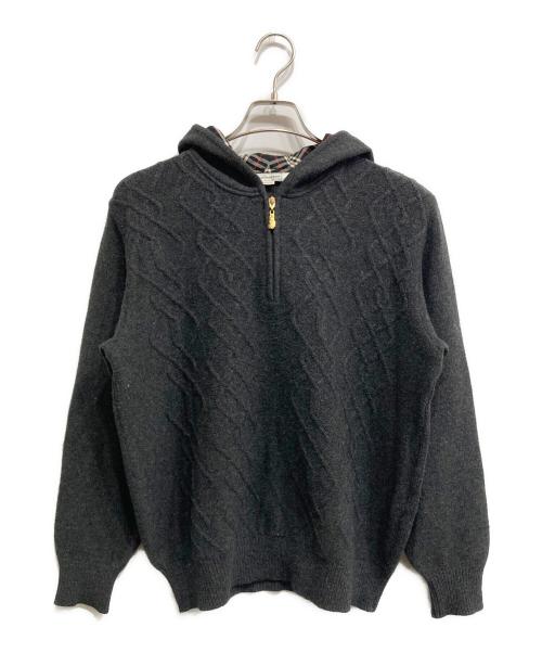 Burberry's（バーバリーズ）Burberry's (バーバリーズ) カシミヤ混ニットパーカー ブラック サイズ:Ⅿの古着・服飾アイテム