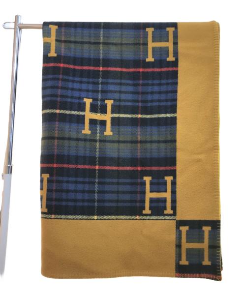 HERMES（エルメス）HERMES (エルメス) カシミヤ混ブランケット ブラウンの古着・服飾アイテム