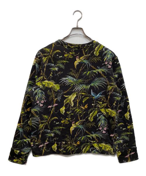 GUCCI（グッチ）GUCCI (グッチ) Tropical Print Felted Cotton Sweatshirt ブラック×グリーン サイズ:Mの古着・服飾アイテム