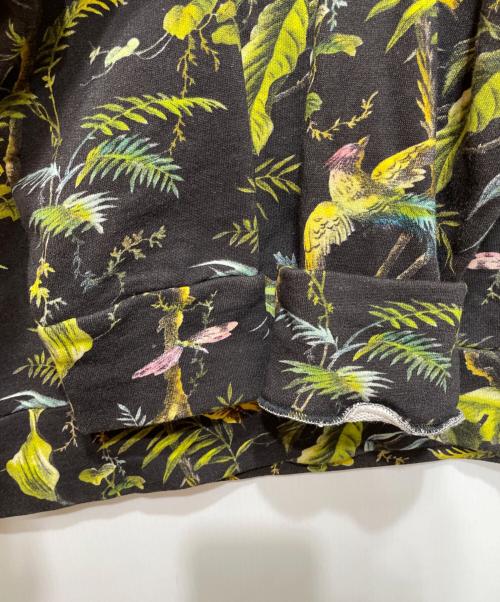 GUCCI（グッチ）GUCCI (グッチ) Tropical Print Felted Cotton Sweatshirt ブラック×グリーン サイズ:Mの古着・服飾アイテム