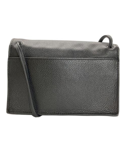 ear PAPILLONNER（イアパピヨネ）ear PAPILLONNER (イアパピヨネ) レザーフラップショルダーバッグ ブラックの古着・服飾アイテム