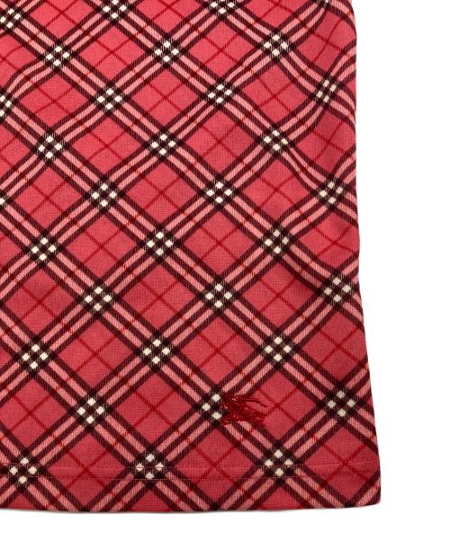 Burberry's（バーバリーズ）Burberry's (バーバリーズ) ノバチェックリボンスリーブカットソー ピンク サイズ:Mの古着・服飾アイテム