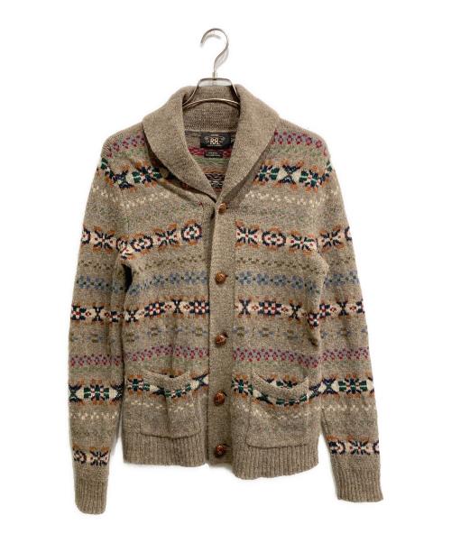 RRL（ダブルアールエル）RRL (ダブルアールエル) フェアアイル柄ショールカラーカーディガン ブラウン サイズ:Ｓの古着・服飾アイテム