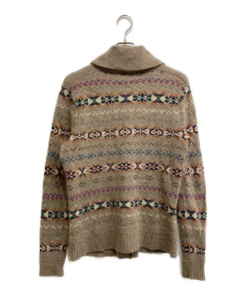 RRL（ダブルアールエル）RRL (ダブルアールエル) フェアアイル柄ショールカラーカーディガン ブラウン サイズ:Ｓの古着・服飾アイテム