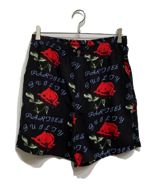 WACKO MARIA（ワコマリア）WACKO MARIA (ワコマリア) 薔薇柄ハーフパンツ ブラック サイズ:Mの古着・服飾アイテム