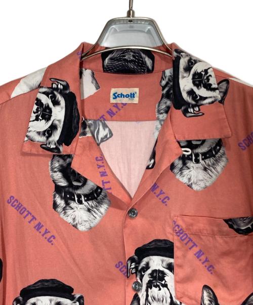 Schott（ショット）Schott (ショット) HAWAIIAN SHIRT DOG/782-3123010 ピンク サイズ:Sの古着・服飾アイテム