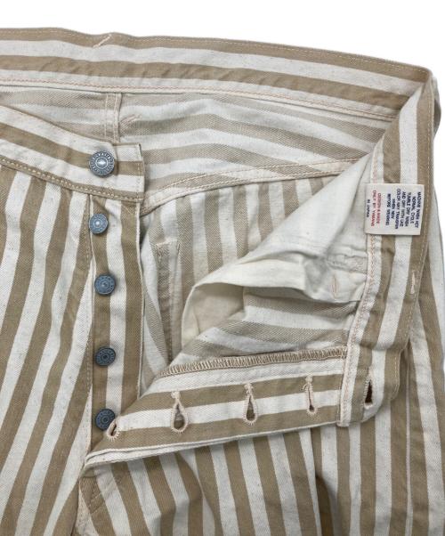 EVISU（エヴィス）EVISU (エビス) 2001 カモメプリントコットン ストライプ ショーツ ベージュ サイズ:38の古着・服飾アイテム