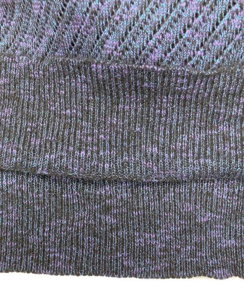 MAISON SPECIAL（メゾンスペシャル）MAISON SPECIAL (メゾンスペシャル) Slub Yarn Mixed Bias Mesh Prime-Over Crew Neck Knit Pullover ネイビー サイズ:2の古着・服飾アイテム