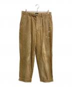 RED EARレッドイアー）の古着「ペインテッドコーデュロイ トラウザーズ テーパードパンツ」｜ベージュ