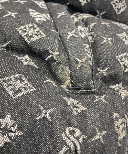 SUPPLIER（サプライヤー）SUPPLIER (サプライヤー) MONOGRAM DENIM PUFFER VEST ブラック×グレー サイズ:Ｌの古着・服飾アイテム