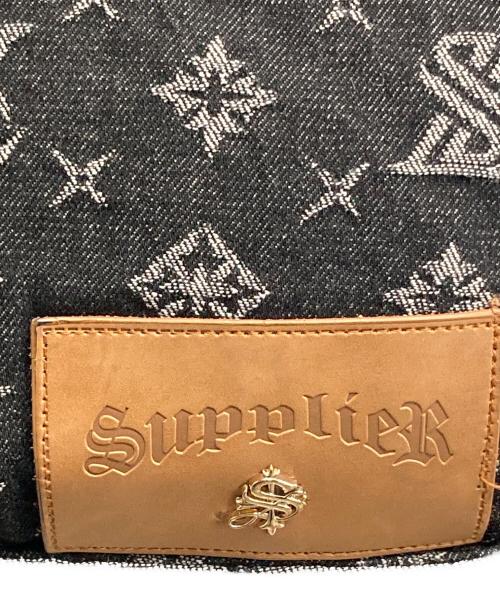SUPPLIER（サプライヤー）SUPPLIER (サプライヤー) MONOGRAM DENIM PUFFER VEST ブラック×グレー サイズ:Ｌの古着・服飾アイテム