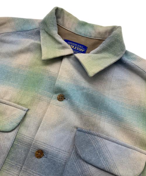 PENDLETON（ペンドルトン）PENDLETON (ペンドルトン) オンブレチェックオープンカラーシャツ グリーン×ブルー サイズ:ＸＳの古着・服飾アイテム