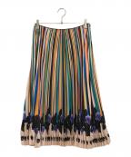 PAUL SMITHポールスミス）の古着「マルチストライププリーツスカート」｜マルチカラー