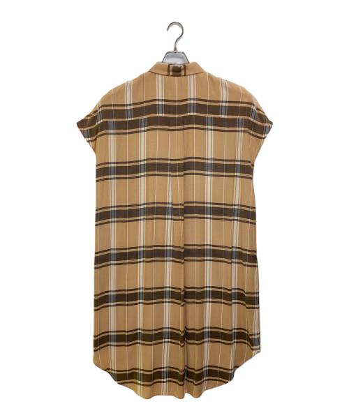 icB（アイシービー）icB (アイシービー) Check Kersey ワンピース ブラウン サイズ:42の古着・服飾アイテム