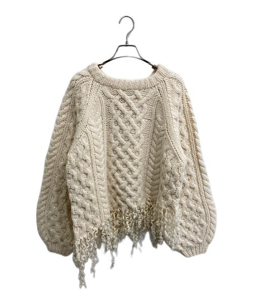 LEINWANDE（ラインヴァンド）LEINWANDE (ラインヴァンド) ハンドニットビッグシルエットカーディガン アイボリー サイズ:FREEの古着・服飾アイテム