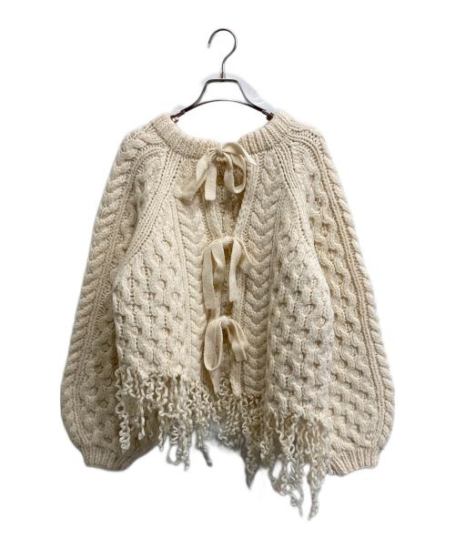 LEINWANDE（ラインヴァンド）LEINWANDE (ラインヴァンド) ハンドニットビッグシルエットカーディガン アイボリー サイズ:FREEの古着・服飾アイテム