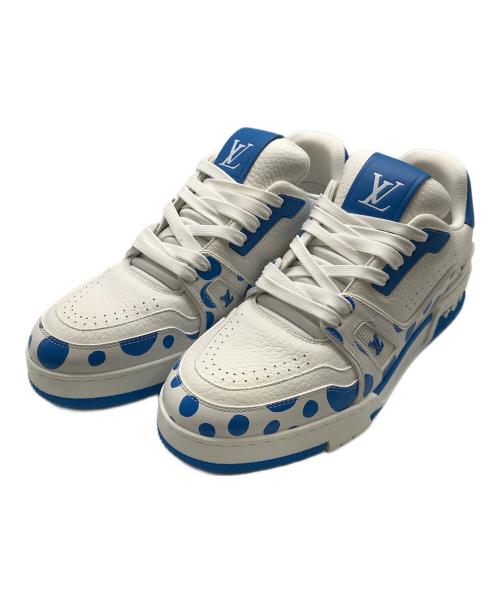 LOUIS VUITTON（ルイ ヴィトン）LOUIS VUITTON (ルイ ヴィトン) 草間彌生 (クサマヤヨイ) LV trainer low sneaker ホワイト×ブルー サイズ:6の古着・服飾アイテム