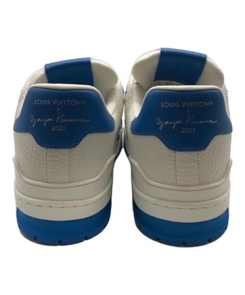 LOUIS VUITTON（ルイ ヴィトン）LOUIS VUITTON (ルイ ヴィトン) 草間彌生 (クサマヤヨイ) LV trainer low sneaker ホワイト×ブルー サイズ:6の古着・服飾アイテム