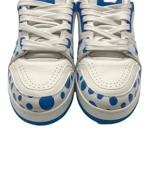 LOUIS VUITTON（ルイ ヴィトン）LOUIS VUITTON (ルイ ヴィトン) 草間彌生 LV trainer low sneaker ホワイト×ブルー サイズ:6の古着・服飾アイテム