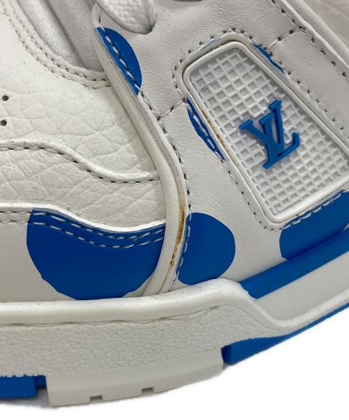 LOUIS VUITTON（ルイ ヴィトン）LOUIS VUITTON (ルイ ヴィトン) 草間彌生 (クサマヤヨイ) LV trainer low sneaker ホワイト×ブルー サイズ:6の古着・服飾アイテム