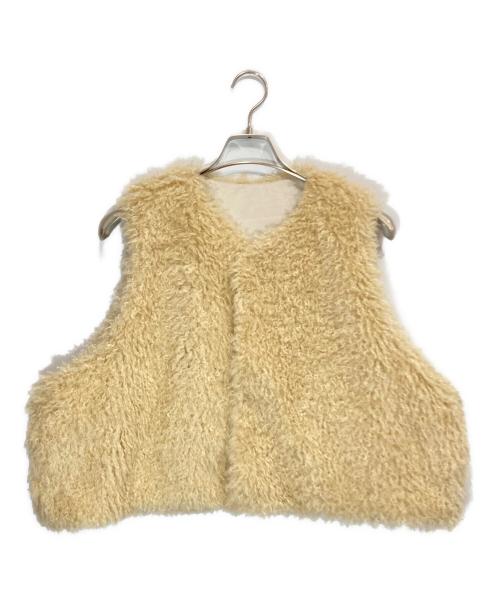 journal standard luxe（ジャーナルスタンダード ラックス）JOURNAL STANDARD LUXE (ジャーナルスタンダード ラックス) カーリーショートベスト ベージュ サイズ:Fの古着・服飾アイテム