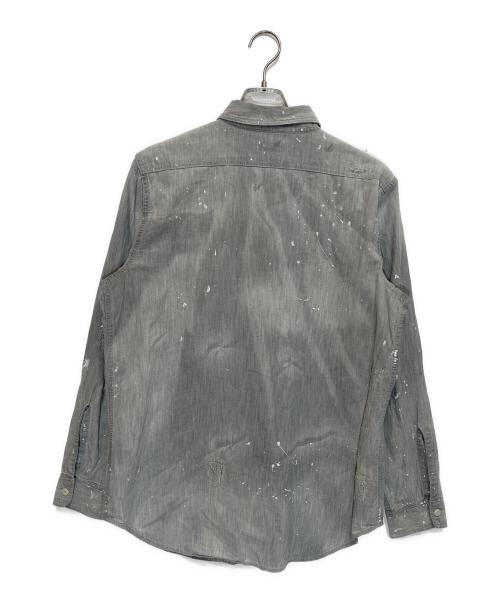 POLO RALPH LAUREN（ポロ・ラルフローレン）POLO RALPH LAUREN (ポロ・ラルフローレン) ペイントスプラッターシャツ グレー サイズ:Lの古着・服飾アイテム