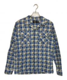 RRL（ダブルアールエル）の古着「オープンカラー シャドーチェック シャツ/782928539001」｜ブルー