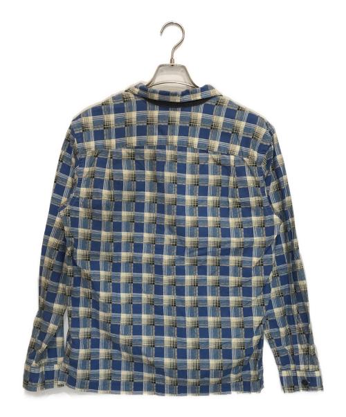 RRL（ダブルアールエル）RRL (ダブルアールエル) オープンカラー シャドーチェック シャツ/782928539001 ブルー サイズ:Mの古着・服飾アイテム