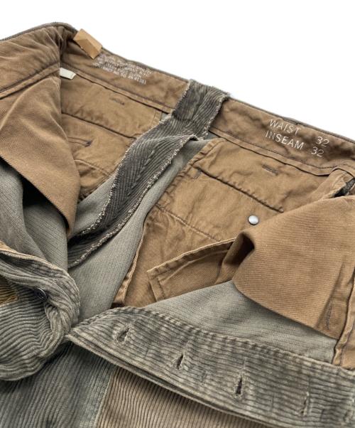 RRL（ダブルアールエル）RRL (ダブルアールエル) Green Field Straight-leg Patchwork Cotton-corduroy Pants/1519-01-29 カーキ サイズ:W32の古着・服飾アイテム