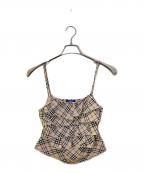 BURBERRY BLUE LABELバーバリーロンドンブルーレーベル）の古着「ノバチェックフリルカットソー」｜ベージュ