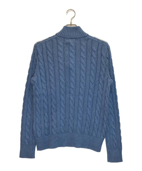 POLO RALPH LAUREN（ポロ・ラルフローレン）POLO RALPH LAUREN (ポロ・ラルフローレン) ハーフジップケーブルニット/MNPOSWE16821944 ブルー サイズ:Ｓの古着・服飾アイテム