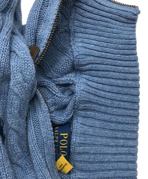 POLO RALPH LAUREN（ポロ・ラルフローレン）POLO RALPH LAUREN (ポロ・ラルフローレン) ハーフジップケーブルニット/MNPOSWE16821944 ブルー サイズ:Ｓの古着・服飾アイテム