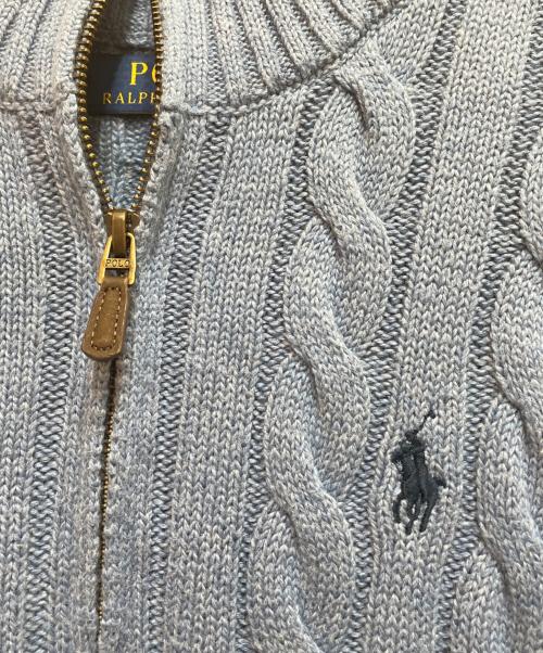 POLO RALPH LAUREN（ポロ・ラルフローレン）POLO RALPH LAUREN (ポロ・ラルフローレン) ハーフジップケーブルニット/MNPOSWE16821944 ブルー サイズ:Ｓの古着・服飾アイテム