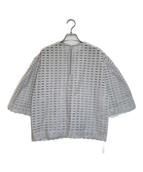 DRAWER（ドゥロワー）DRAWER (ドゥロワー) コットンエンブロイダリーブラウス/6521-299-0969 ブルー サイズ:Freeの古着・服飾アイテム