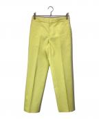 DRAWERドゥロワー）の古着「コットンツイルベーシックパンツ」｜イエロー