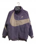 NIKEナイキ）の古着「BIG SWOOSH SHERPA JAKET」｜パープル×グレー