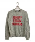 Hysteric Glamourヒステリックグラマー）の古着「JOHNNY FUCKIN THUNDERSニット」｜グレー