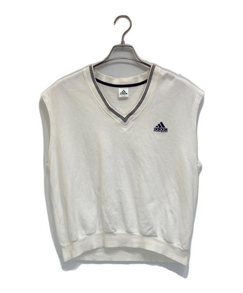 adidas（アディダス）adidas (アディダス) ヴィンテージノースリーブスウェット ホワイト サイズ:Lの古着・服飾アイテム