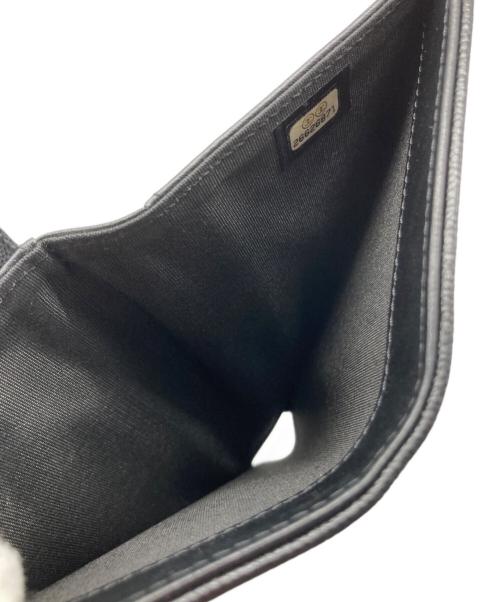 CHANEL（シャネル）CHANEL (シャネル) キャビアスキンココマーク3つ折り財布 ブラックの古着・服飾アイテム