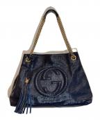 GUCCIグッチ）の古着「ソーホーインターロッキングG チェーントート/308982」｜ブルー