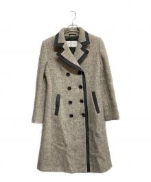 MaxMara（マックスマーラ）の古着「アルパカ混パイピングシャギーコート」｜グレー