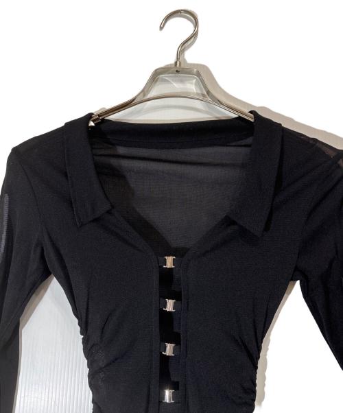 melt the lady（メルトザレディ）MELT THE LADY (メルトザレディ) sheer hook tops/ML31844 ブラック サイズ:Freeの古着・服飾アイテム