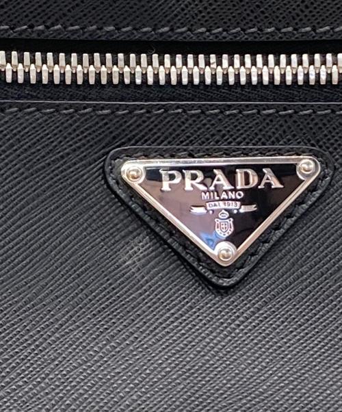 PRADA（プラダ）PRADA (プラダ) サフィアーノ トラベル バムバッグ ウエストバッグ/2VL012 ブラックの古着・服飾アイテム
