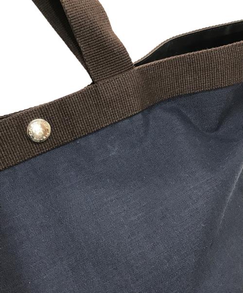 Herve Chapelier（エルベシャプリエ）Herve Chapelier (エルベシャプリエ) コーデュラ舟型トートL ネイビー×ブラウンの古着・服飾アイテム