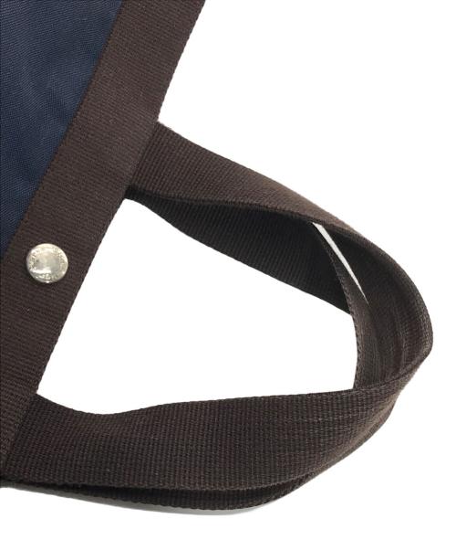 Herve Chapelier（エルベシャプリエ）Herve Chapelier (エルベシャプリエ) コーデュラ舟型トートL ネイビー×ブラウンの古着・服飾アイテム