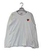 PLAY COMME des GARCONSプレイコムデギャルソン）の古着「長袖カットソー/AZ-T118」｜ホワイト