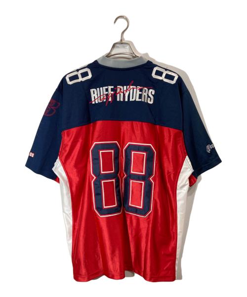 Ruff ryders（ラフ・ライダーズ）Ruff ryders (ラフ・ライダーズ) ホッケーシャツ レッド×ブルー サイズ:XXLの古着・服飾アイテム